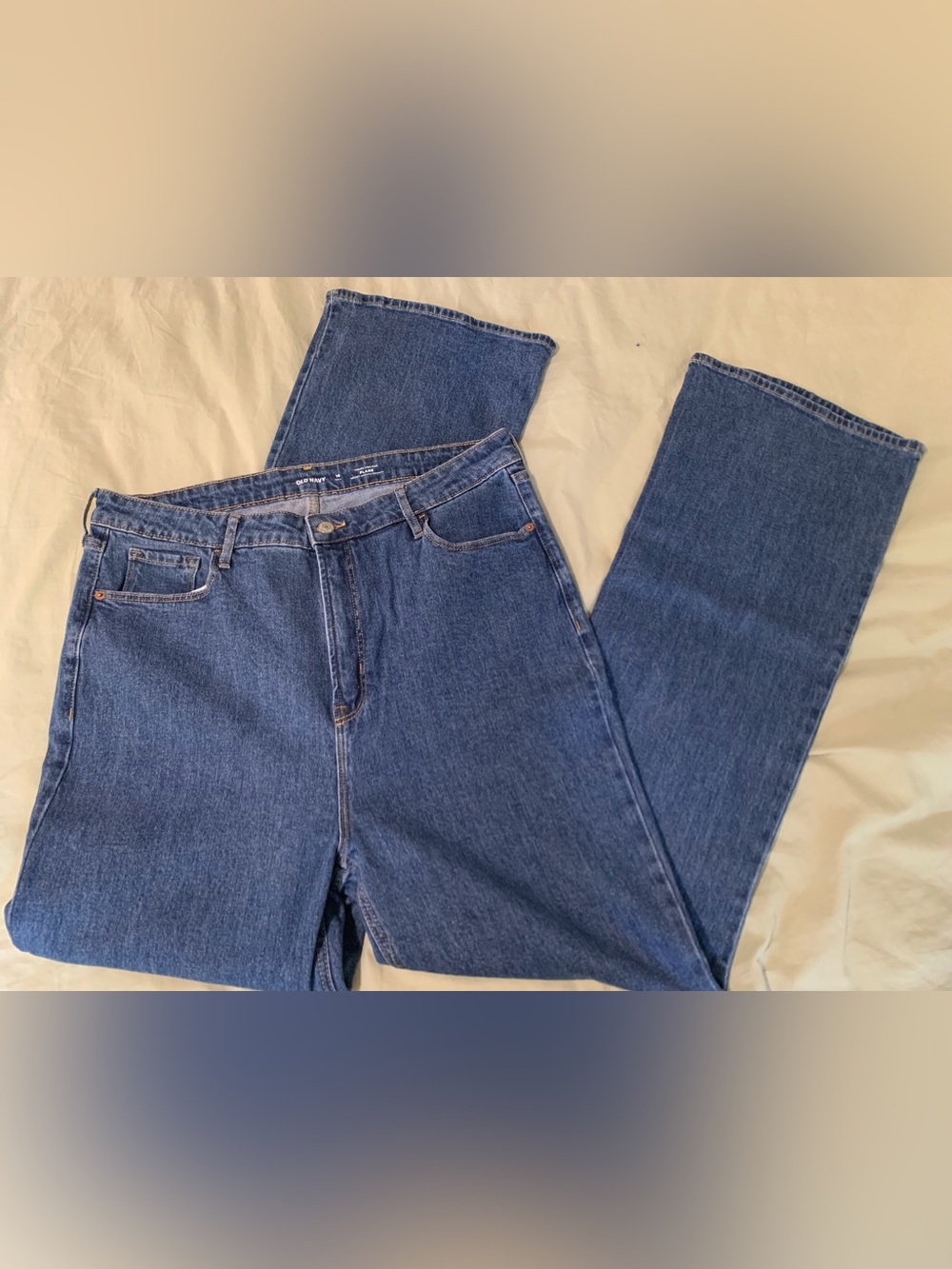 Old Navy HEMP size 16 TALL higher high rise FLARE cotton & hemp denim jeans